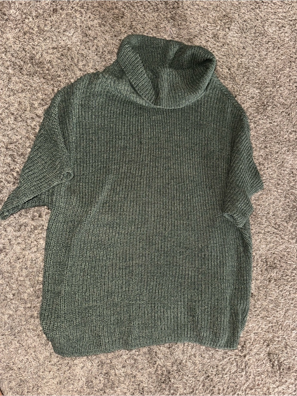 Pact Short-Sleeve Turtleneck Sweater in Dark Green
